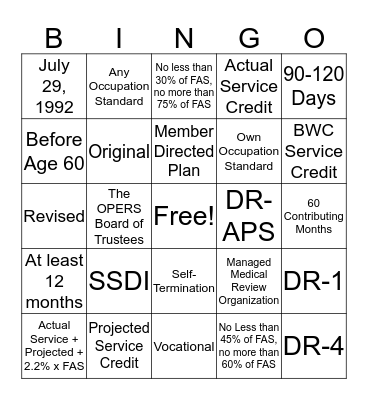 Disability Bingo! Bingo Card