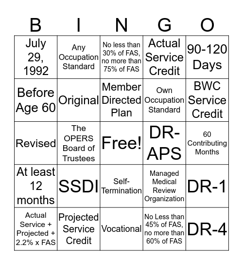 Disability Bingo! Bingo Card