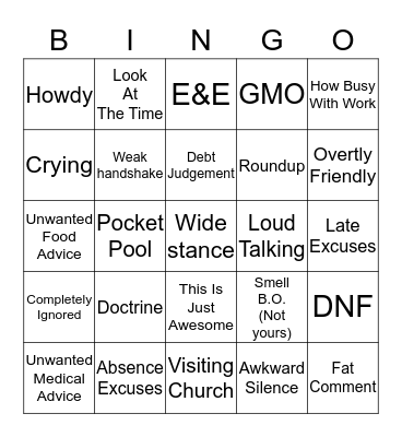 Coping Bingo Card