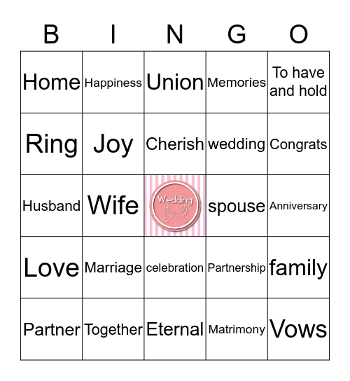 MARRIAGE BINGO Card