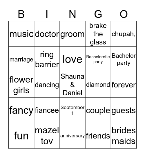 Shauna Bingo Card