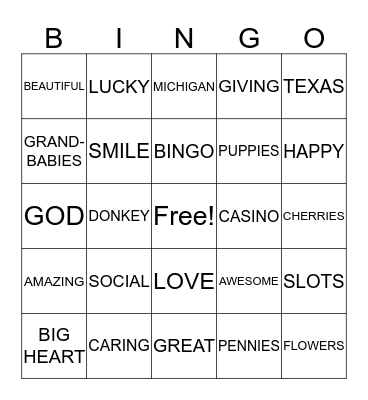 Beulah BINGO Card