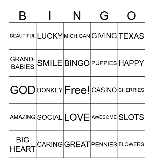 Beulah BINGO Card