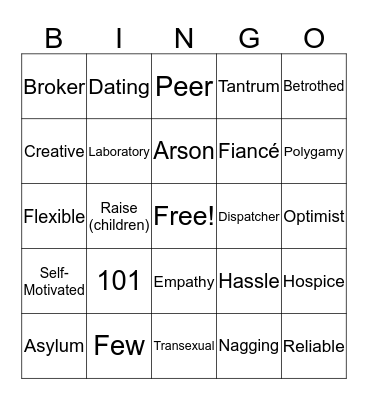 Conversational English 1 Bingo Card