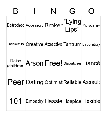 Conversational English 1 Bingo Card