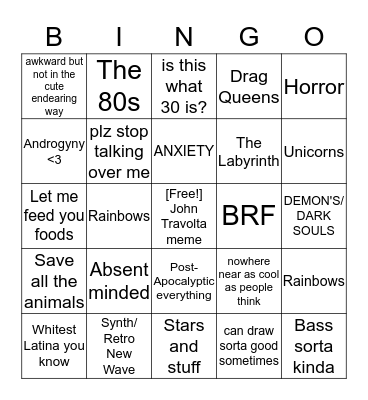 like the drink, not the ball Bingo Card