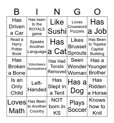 GRL HUMAN BINGO Card