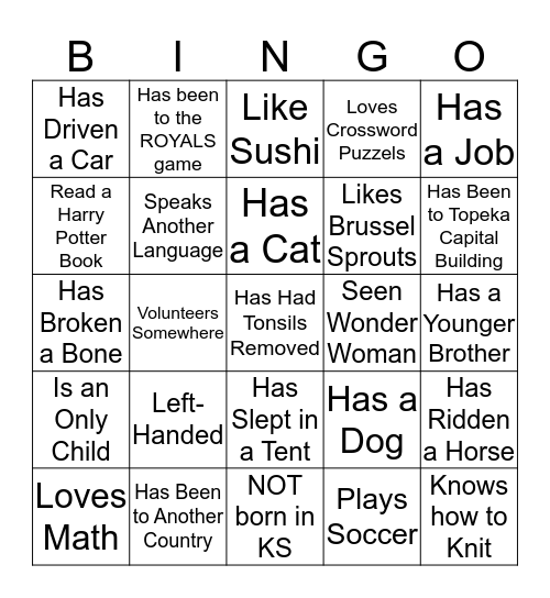 GRL HUMAN BINGO Card