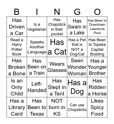 GRL HUMAN BINGO Card