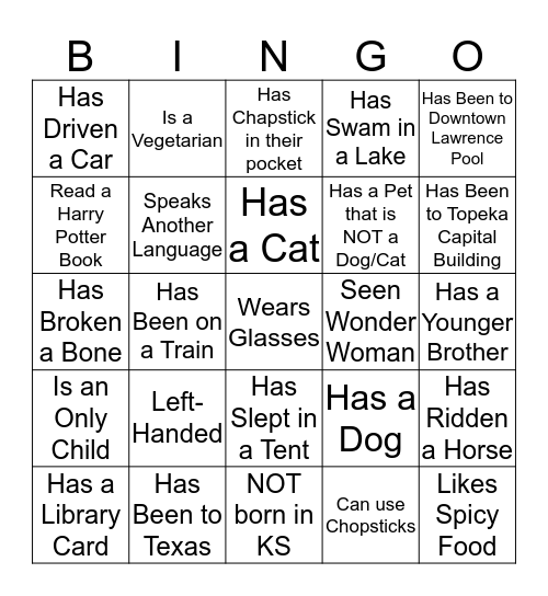 GRL HUMAN BINGO Card