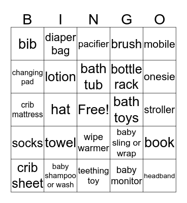 It's a Girl Bingo Card