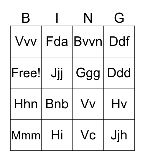 Summer Bingo Card