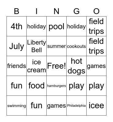 Independence Day Bingo Card