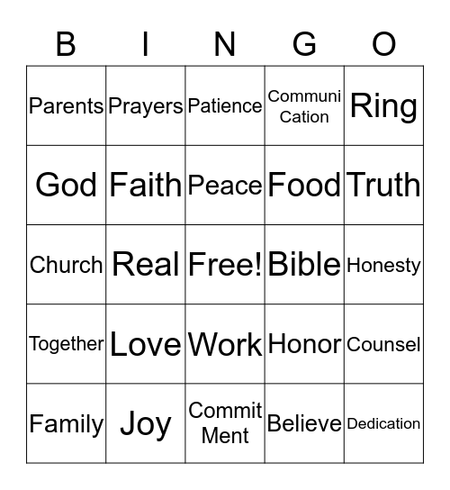 CIERA'S BRIDAL BINGO BOARD  Bingo Card