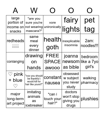 Liska Bingo Card