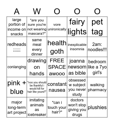 Liska Bingo Card