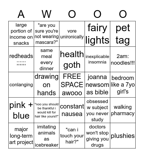 Liska Bingo Card