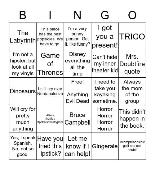 Luz Following the Bingo Trend Bingo Card