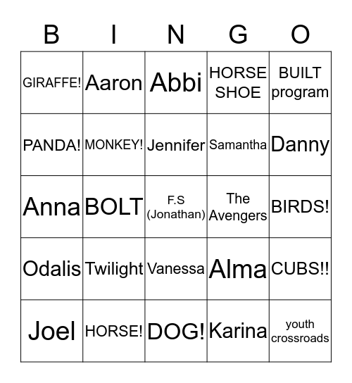 (: !!CREATIVE BINGO!! :) Bingo Card