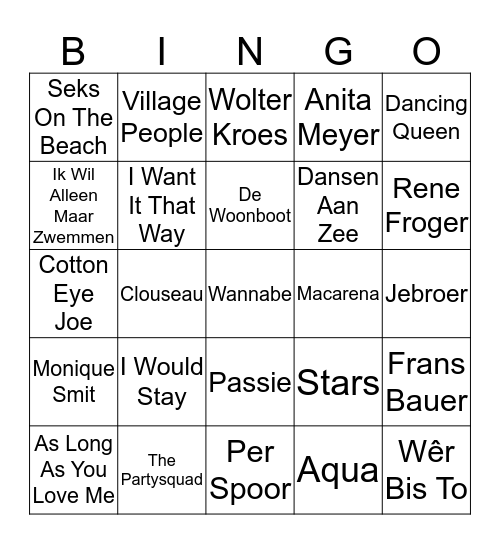 DC Disco Bingo 1 Bingo Card