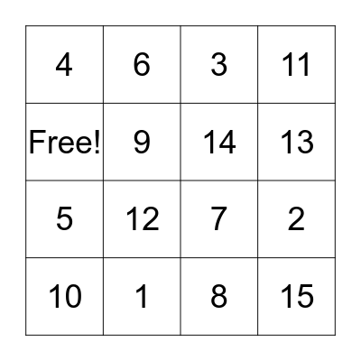 SUMMER FLING Bingo Card