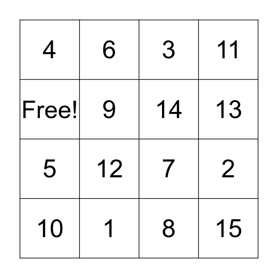 SUMMER FLING Bingo Card