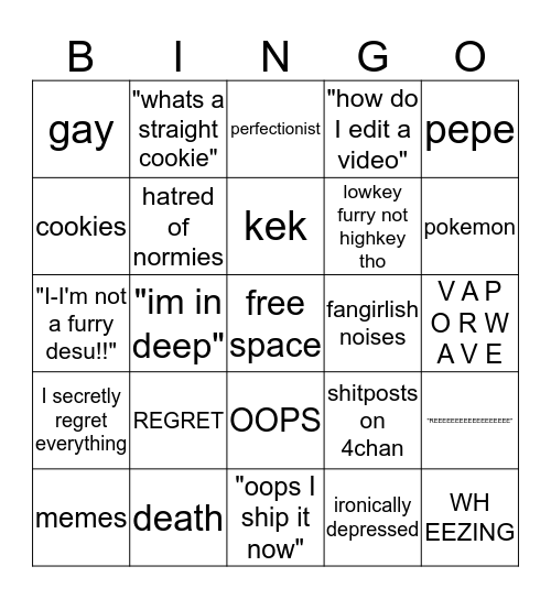 skits' bingo Card