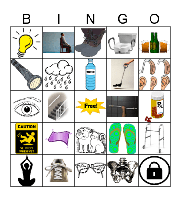 Falls Prevention Education Bingo Card