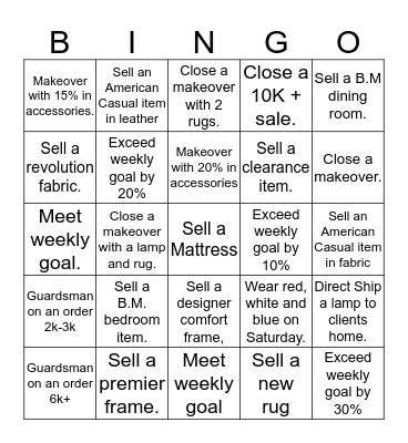 Bassett Bingo Card