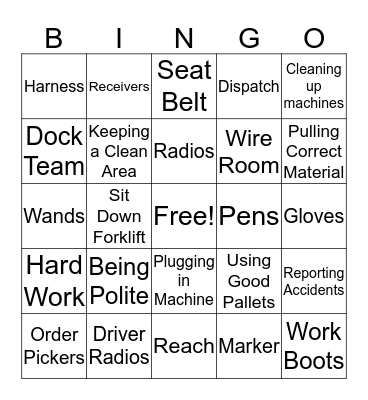Elliott Electric Supply Bingo Card