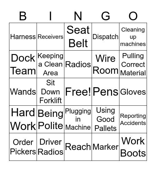 Elliott Electric Supply Bingo Card