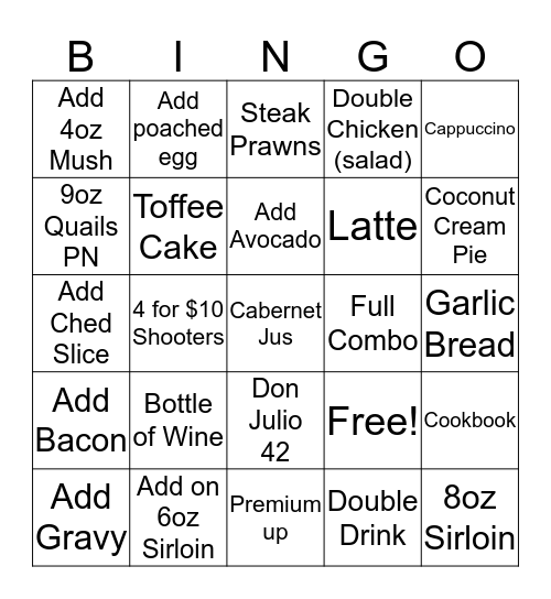 Enhancement Bingo  Bingo Card