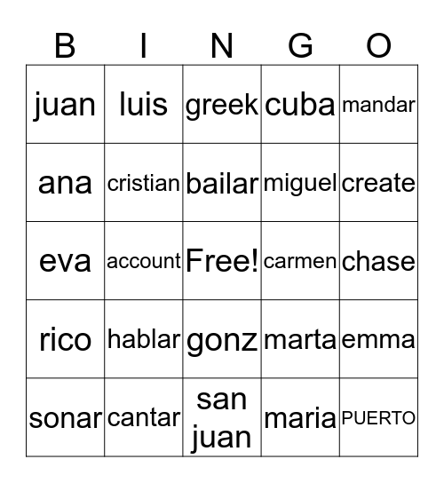 ar berbs Bingo Card