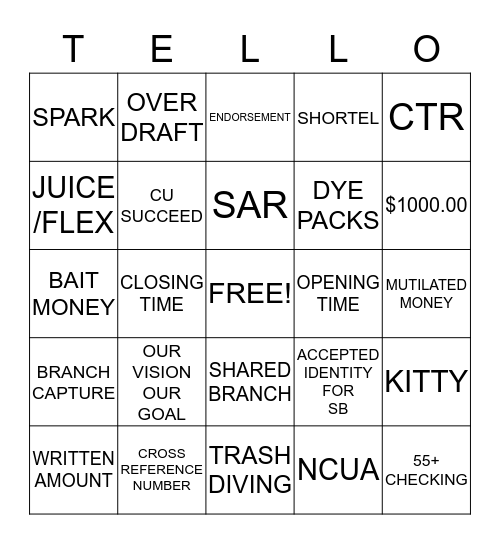 TELLO Bingo Card