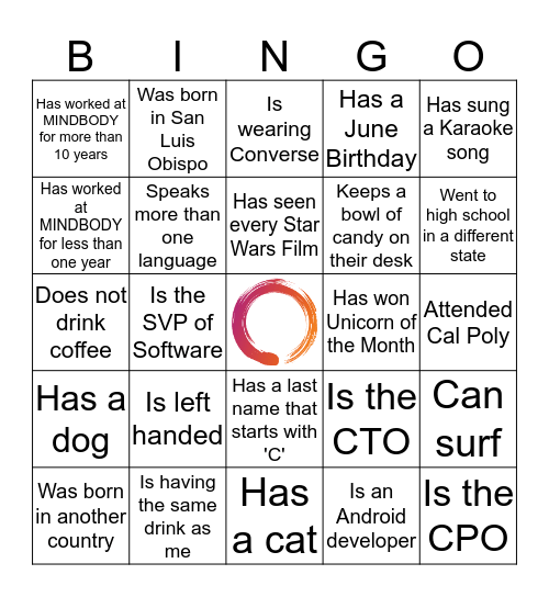 PT&E  Bingo Card