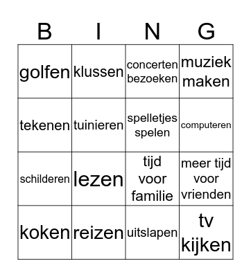 pensioenbingo Card