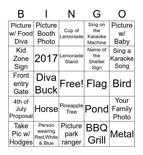 HODGES THING Bingo Card