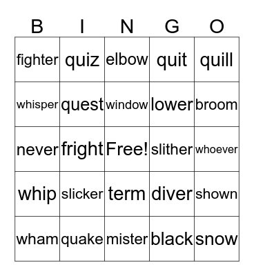 Bingo Blast Bingo Card