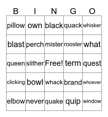 Bingo Blast Bingo Card