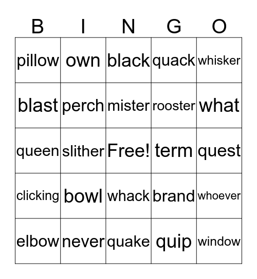 Bingo Blast Bingo Card