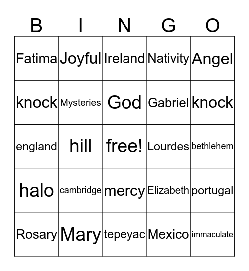 VBS 2017 Bingo Card