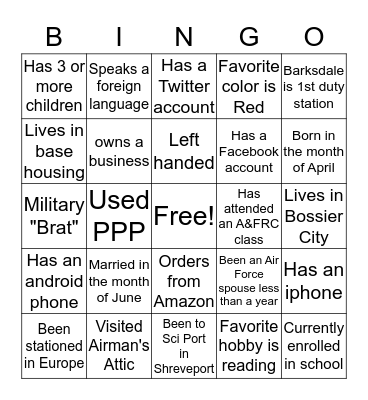 Heart Link BINGO Card