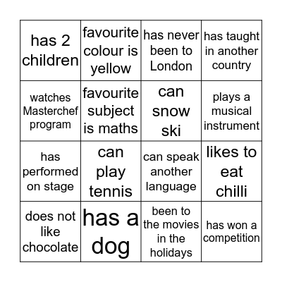 Bingo Card