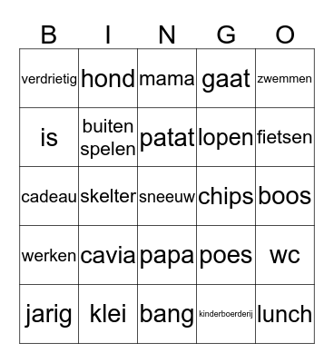 herhaling Bingo Card