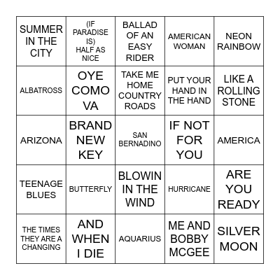 C02 FLOWER POWER Bingo Card