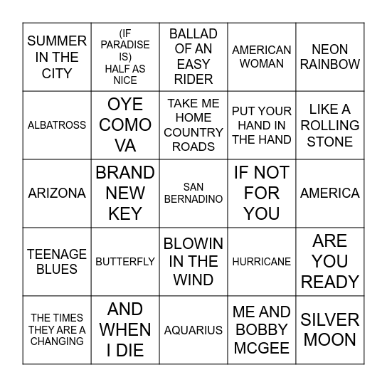 C02 FLOWER POWER Bingo Card