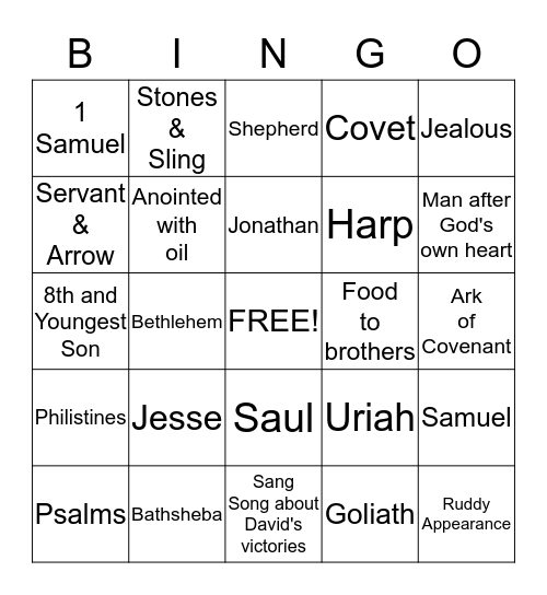 David Bingo Card