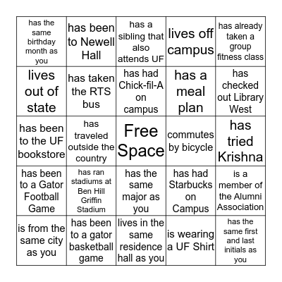 Find someone who... Bingo Card