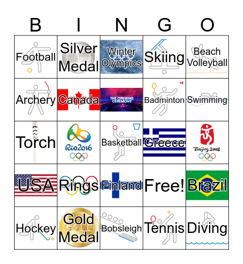 Olympic Bingo Card