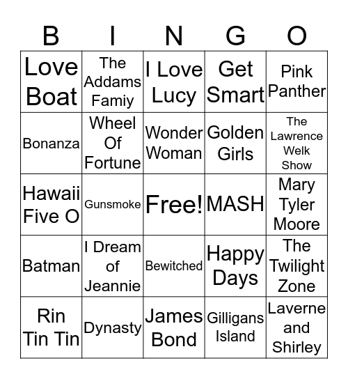 THEME SHOW BINGO Card